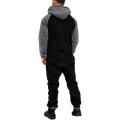 2021 Oversized  Autumn New Large Size Stitching Hooded Pocket Design Zipper Fashion Men's Jumpsuit